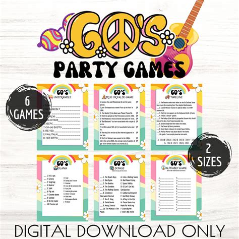 60s party games|60s party games free printable.